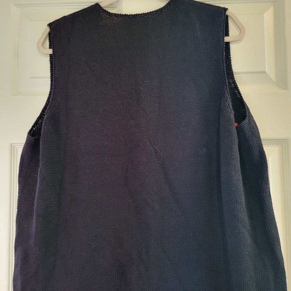 Susan Bristol Womens Black Heavily Brightly Embroidered Buttondown Vest - Picture 3 of 3